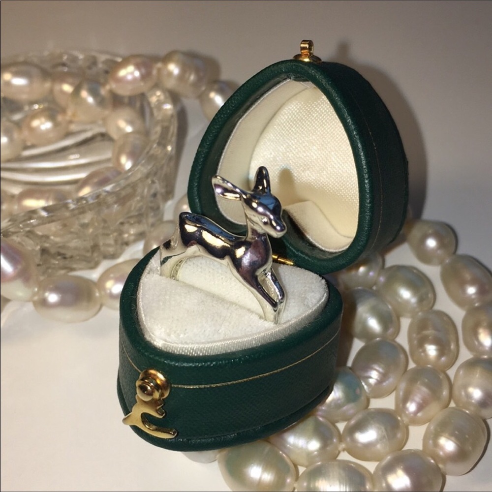 Deer Fawn Reindeer Bambi adjustable New SilverRing - Picture 2 of 7